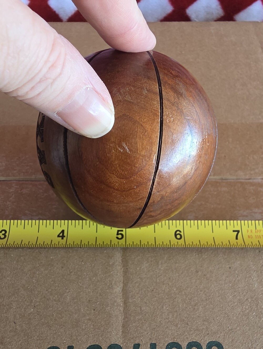 Texas Longhorns 3" Wooden Basketball Art Decor Engraved - Picture 4 of 5